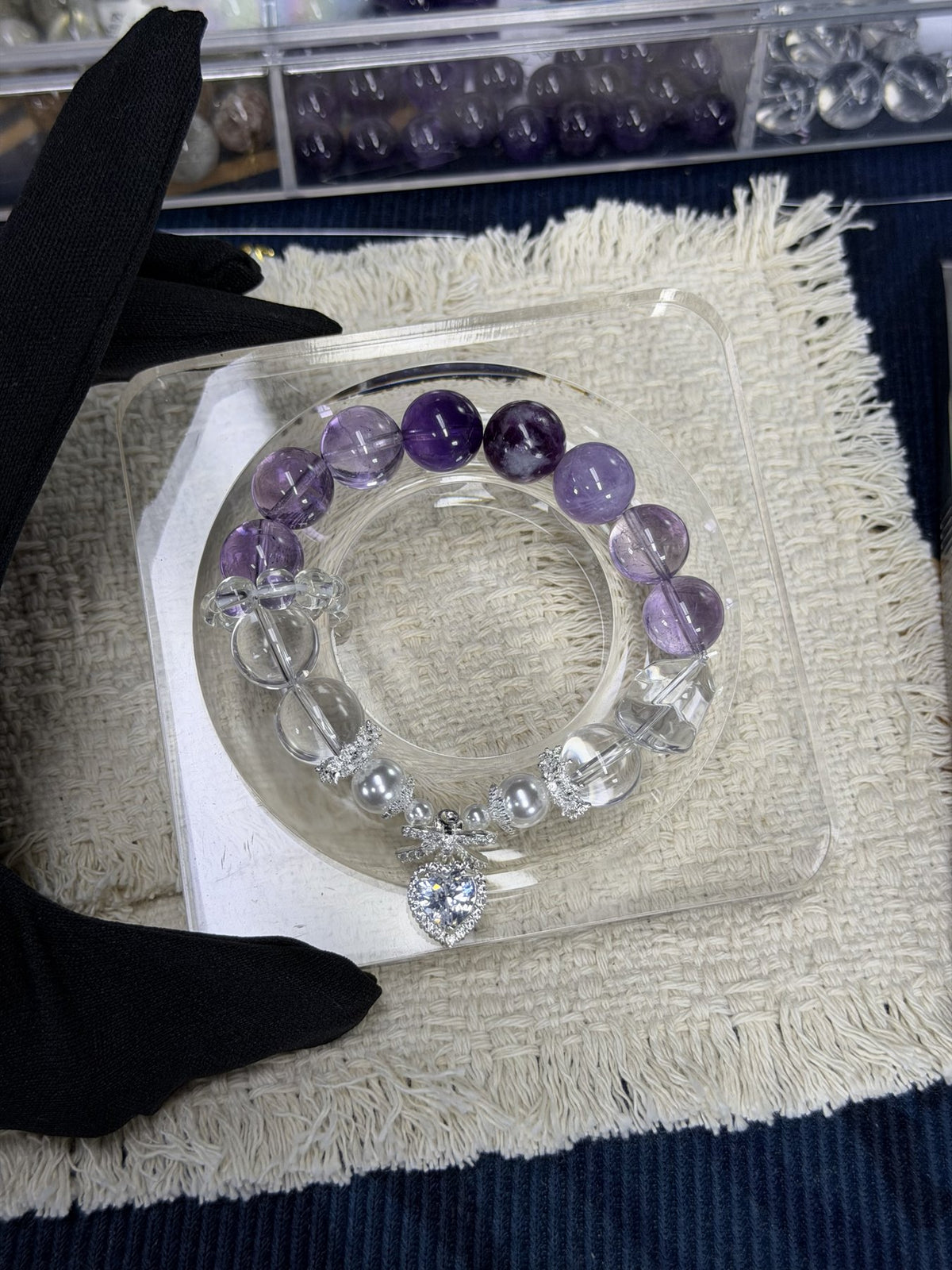 Violet & Clear Crystal Bracelet — view 2
